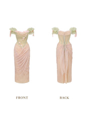 茅coute Les Fleurs Tomber Dress