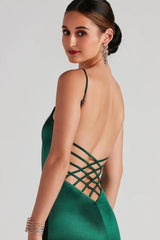 bellamire. Formal Satin Caged Dress